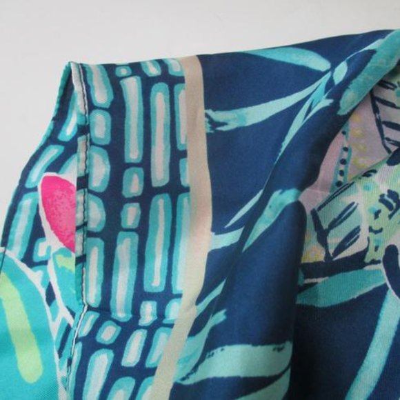*Lilly Pulitzer Elephant Motif Teal Navy Gray - Picture 6 of 7